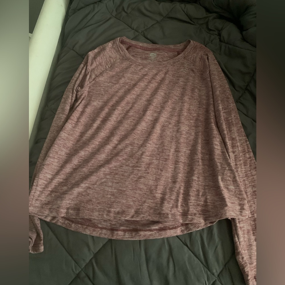Purple patterned exercise shirt